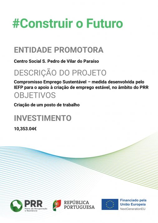 Compromisso Emprego Sustentável - Criação de um Posto de Trabalho